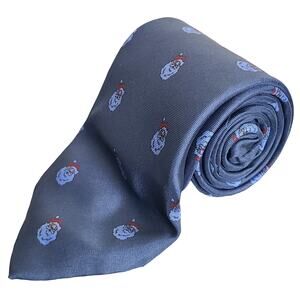 Wembley Blue Holiday Santa Claus 100% Silk Neck Tie Made in USA